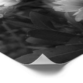 毛布フラワー白黒フォトプリント ポスター (角)