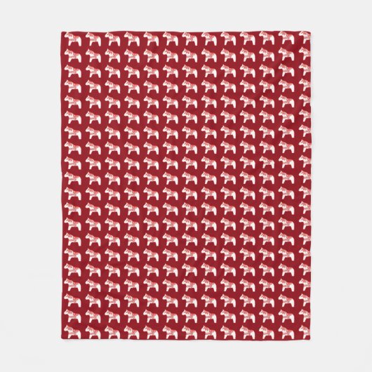 毛布赤と白 フリースブランケット (正面)