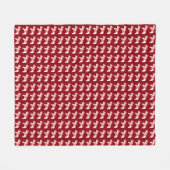 毛布赤と白 フリースブランケット (正面(横))