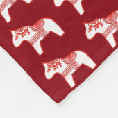 毛布赤と白 フリースブランケット (角)