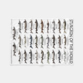 毛布 – 世界のポスターのチョウザメ – 史上初 フリースブランケット (正面(横))