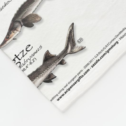 毛布 – 世界のポスターのチョウザメ – 史上初 フリースブランケット (角)