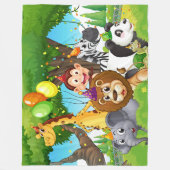 毛布 – 動物 – 漫画 フリースブランケット (正面)