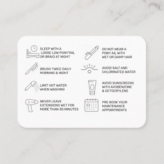 毛延長気にカード(黒) 名刺 (裏面)