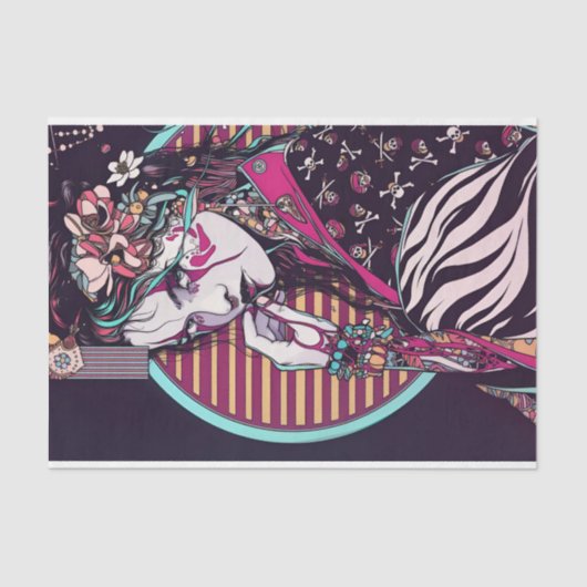 毛日本のの中の花 薄葉紙 (正面)