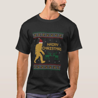 毛深いクリスマスビッグ足の醜いクリスマスセーターSas Tシャツ
