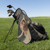 毛深いスコおもしろいットランド高地産の牛 ゴルフタオル (グリーン)