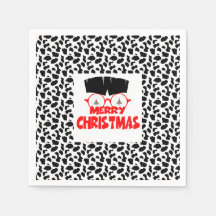 毛深いメリークリスマス顔オン白黒