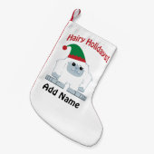 毛深い休日！クリスマスイティ スモールクリスマスストッキング (正面 (吊り時))