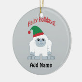 毛深い休日！クリスマスイティ セラミックオーナメント (左)