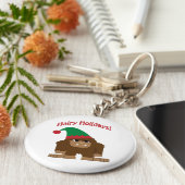 毛深い休日！クリスマスサスカッチ キーホルダー (側面)