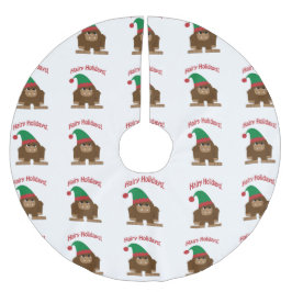 毛深い休日!クリスマスサスカッチ ブラッシュドポリエステルツリースカート