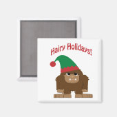 毛深い休日！クリスマスサスカッチ マグネット (正面/裏面)