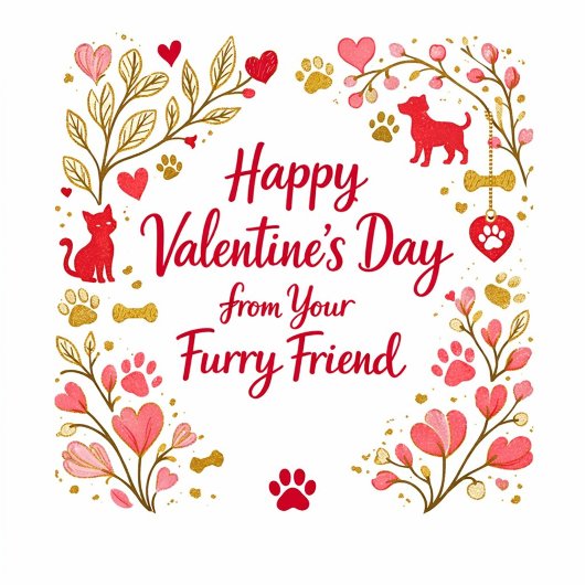 毛深い友達からHappy Valentine's Dayを シーズンポストカード