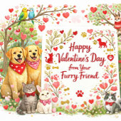毛深い友達からHappy Valentine's Dayを シーズンポストカード