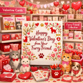 毛深い友達からHappy Valentine's Dayを シーズンポストカード
