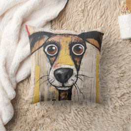 毛深い抽象芸術犬 クッション