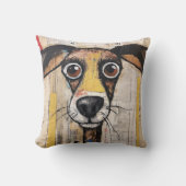 毛深い抽象芸術犬 クッション (正面)