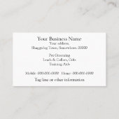 毛深い牧羊犬に手入れをしている犬 名刺 (裏面)