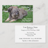 毛深い牧羊犬に手入れをしている犬 名刺 (正面/裏面)