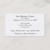 毛深い牧羊犬に手入れをしている犬 名刺 (裏面)