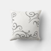 毛状突起のアイボリーの(灰色の)枕 クッション (裏面)