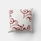 毛状突起のアイボリーの(赤い)枕 クッション (裏面)