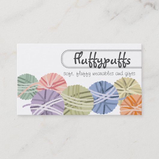 毛玉のふわふわの糸編み物編み機 名刺 (正面)