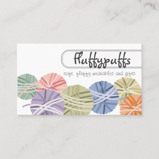 毛玉のふわふわの糸編み物編み機 名刺 (正面)