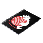 毛玉の可愛い白猫 ノートブック (左側)