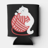 毛玉の可愛い白猫 缶クーラー (裏面)