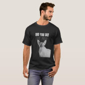 毛玉を見た?猫Tシャツ Tシャツ (正面フル)