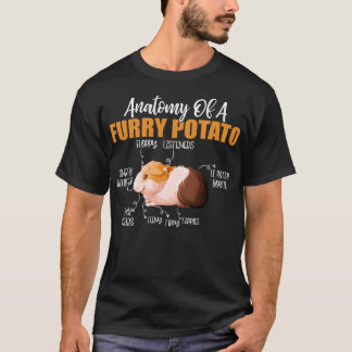 毛皮おもしろいのポテトギニコ豚の恋人Pの解剖学 Tシャツ