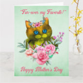 毛皮お気に入りのの母の日 カード (黄色い花)