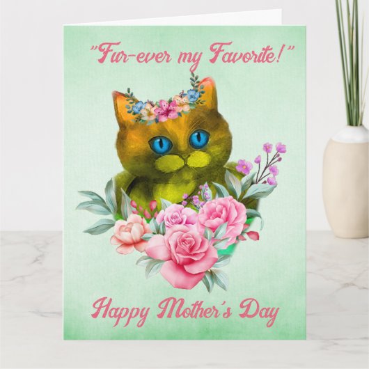 毛皮お気に入りのの母の日 カード (正面)