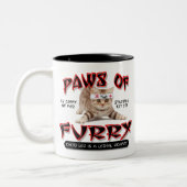 毛皮で覆われたの足 ツートーンマグカップ (左)