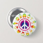 毛皮で覆われた平和 缶バッジ (正面&裏面)