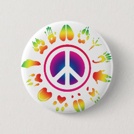 毛皮で覆われた平和 缶バッジ