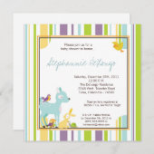 毛皮で覆われた森林森林Animaのベビーシャワーの招待状 招待状 (正面/裏面)