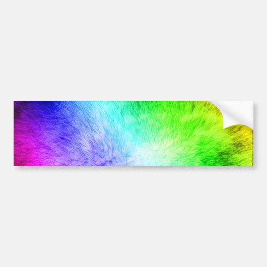 毛皮で覆われた虹のコピー バンパーステッカー (正面)