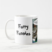 毛皮で覆われたFunnies "マウスを持つ猫か。" コーヒーマグカップ (左)
