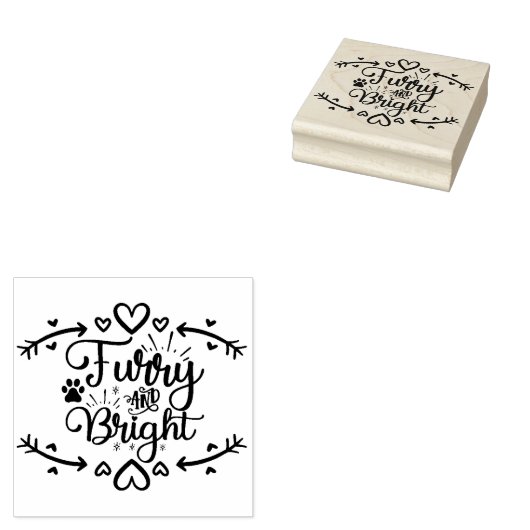 毛皮と明るいクリスマスペットの恋人 ラバースタンプ (押印)