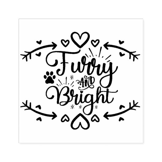 毛皮と明るいクリスマスペットの恋人 ラバースタンプ (インプリント)