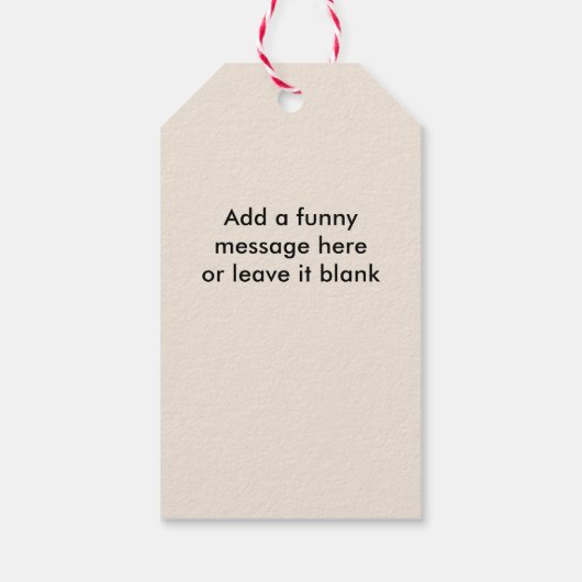 毛皮と明るいヴィンテージカスタムクリスマス ギフトタグ (裏面)