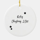 毛皮と明るい犬または猫の写真パーソナライズされた セラミックオーナメント (裏面)