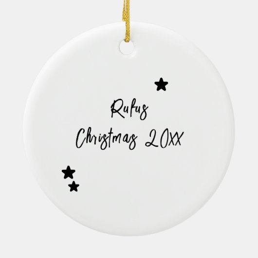 毛皮と明るい犬または猫の写真パーソナライズされた セラミックオーナメント (裏面)