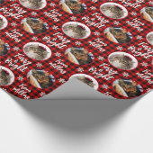 毛皮と明るい猫の写真バッファローの格子雪の結晶 ラッピングペーパー (角)