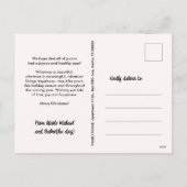 毛皮と明るい陽気なクリスマス犬ペットの毛皮 シーズンポストカード (裏面)