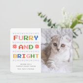 毛皮と明るい |クリスマス・ホリデーの猫の写真 シーズンカード (スタンド正面)