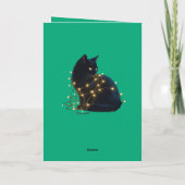 毛皮と楽しさとお祭り気分 黒猫の絡まり カード (裏面)